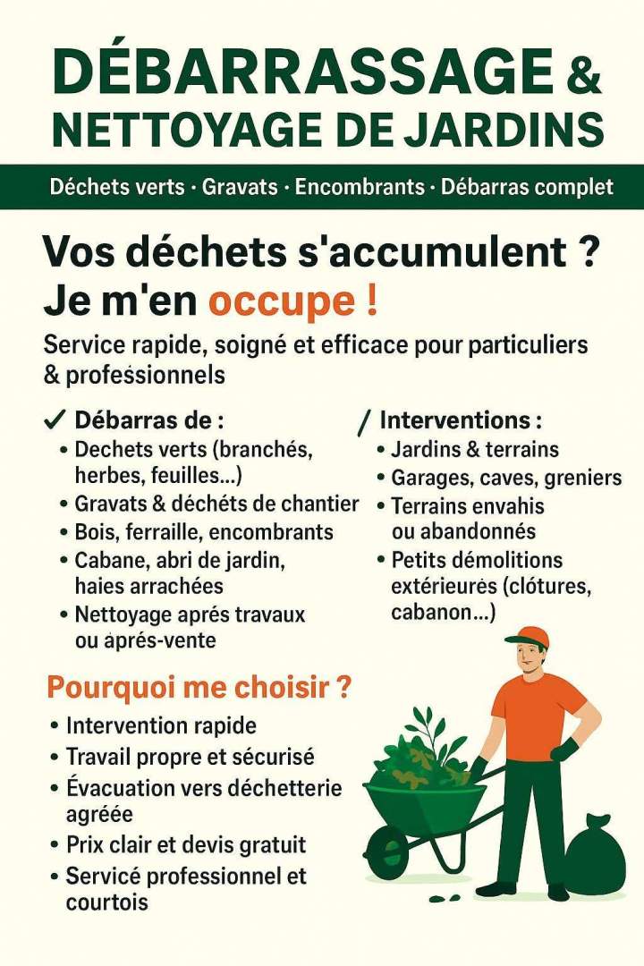 Débarrassage et nettoyage de jardins Brive-la-Gaillarde